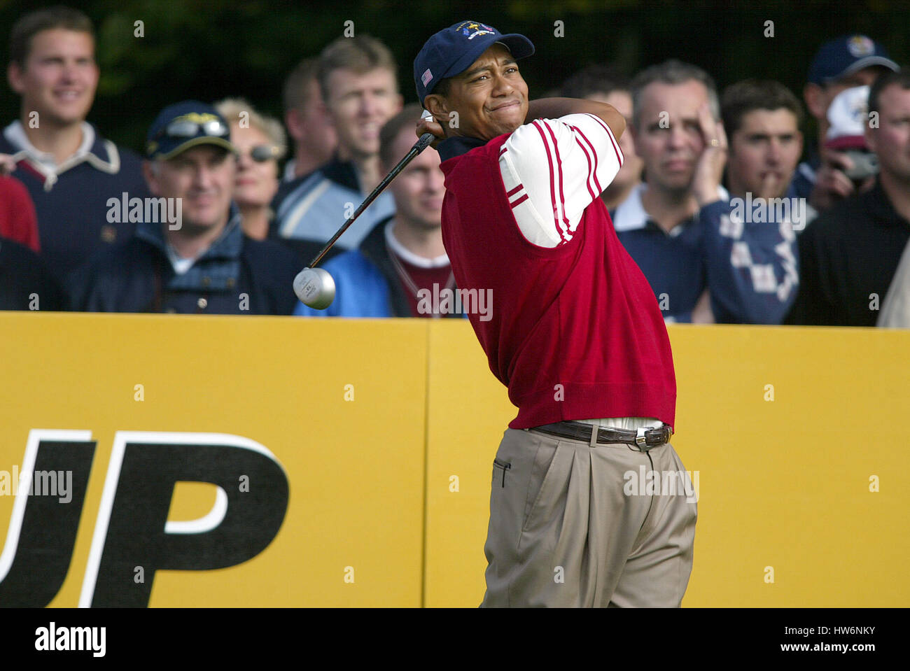 TIGER WOODS RYDERCUP 02 Glockenturm BELFRY SUTTON COLDFIELD BIRMINGHAM ENGLAND 26. September 2002 Stockfoto