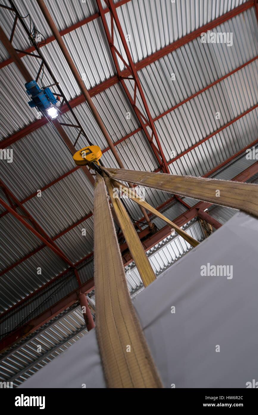 Ansicht des Ladens Maschinen in Betriebsstellung Stockfoto