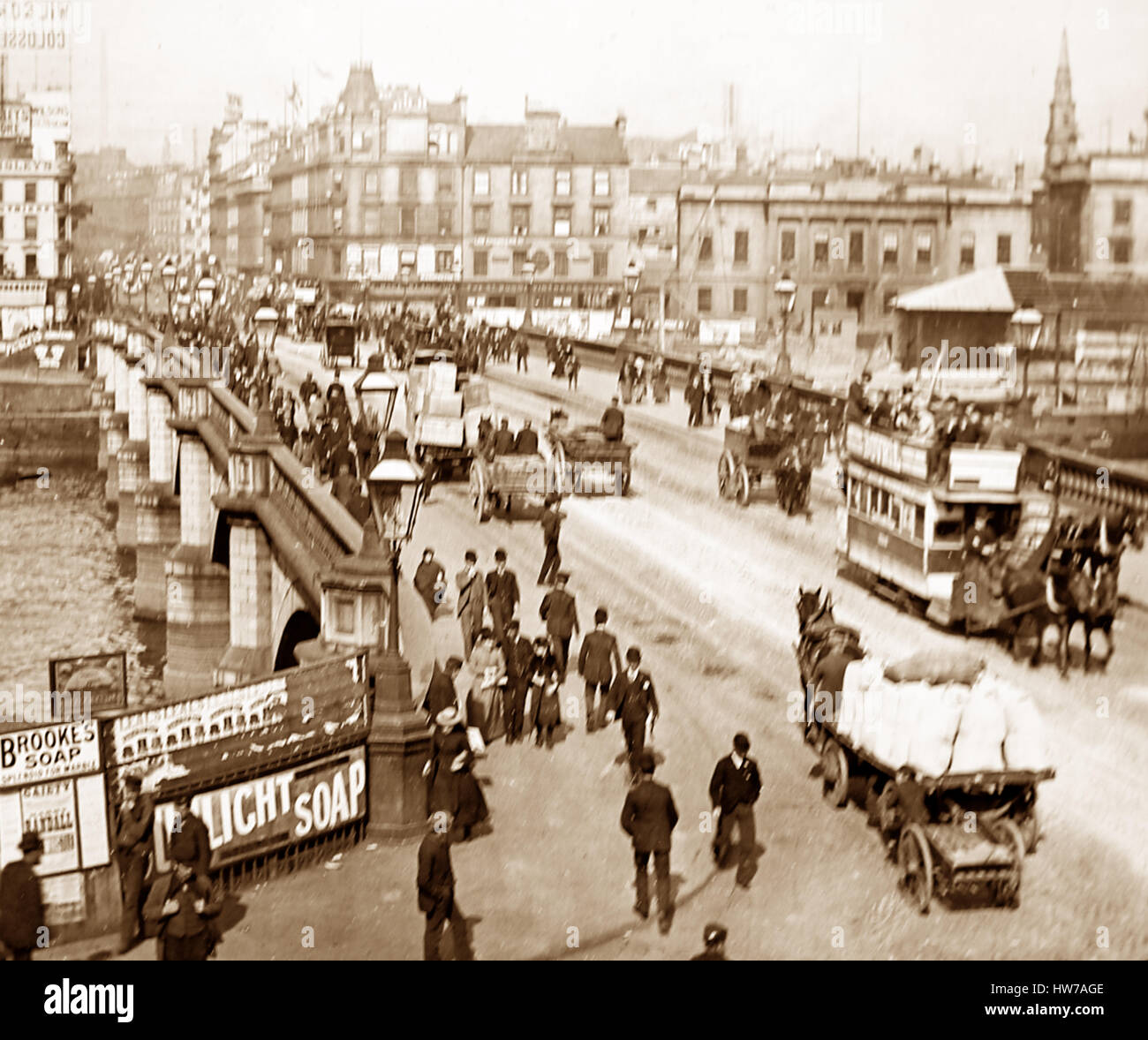 Glasgow Straßenszene - viktorianischen Zeit Stockfoto