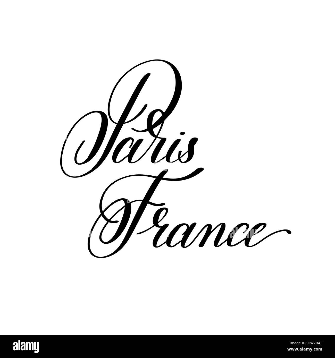 Francia Lettering Hand-Schrift der Name der Hauptstadt Europas - Paris Frankreich Stock ...
