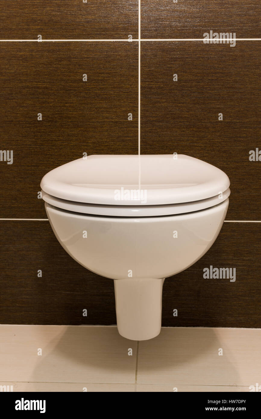 Moderne WC Sitz Dekoration im Badezimmer Interieur Stockfoto