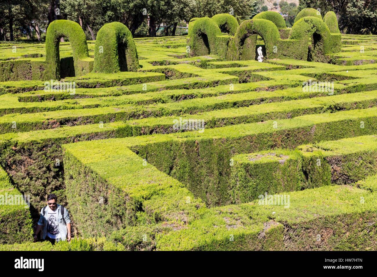 Spanien, Katalonien, Barcelona, Horta del Laberint d'Horta Park im Jahre 1792 wurde von dem italienischen Ingenieur Domenico Bagutti und zur öffentlichkeit geöffnet 1971, Maze Stockfoto