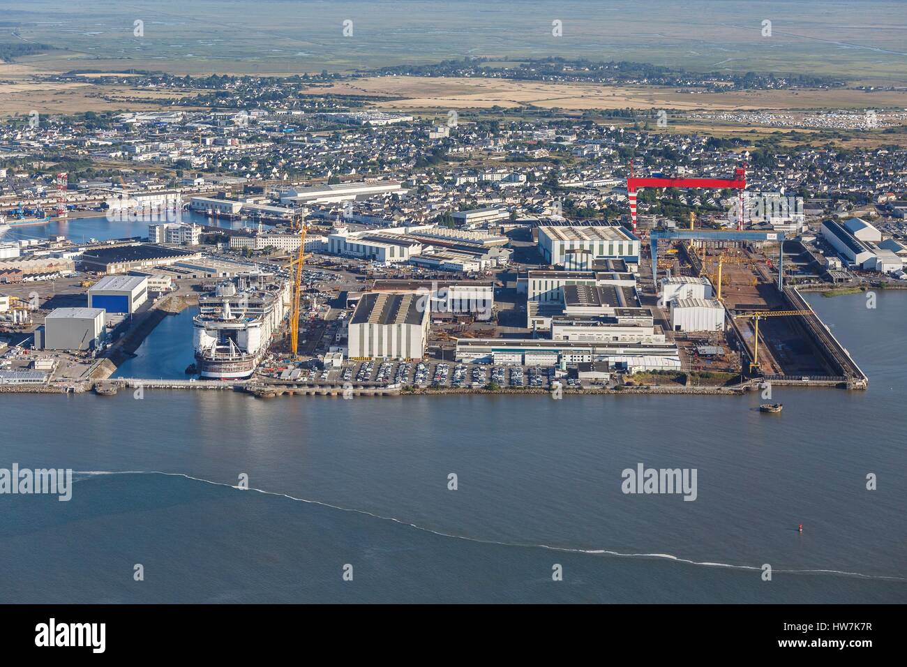 Frankreich, Loire-Atlantique, Saint-Nazaire, die Werften (Luftbild) Stockfoto