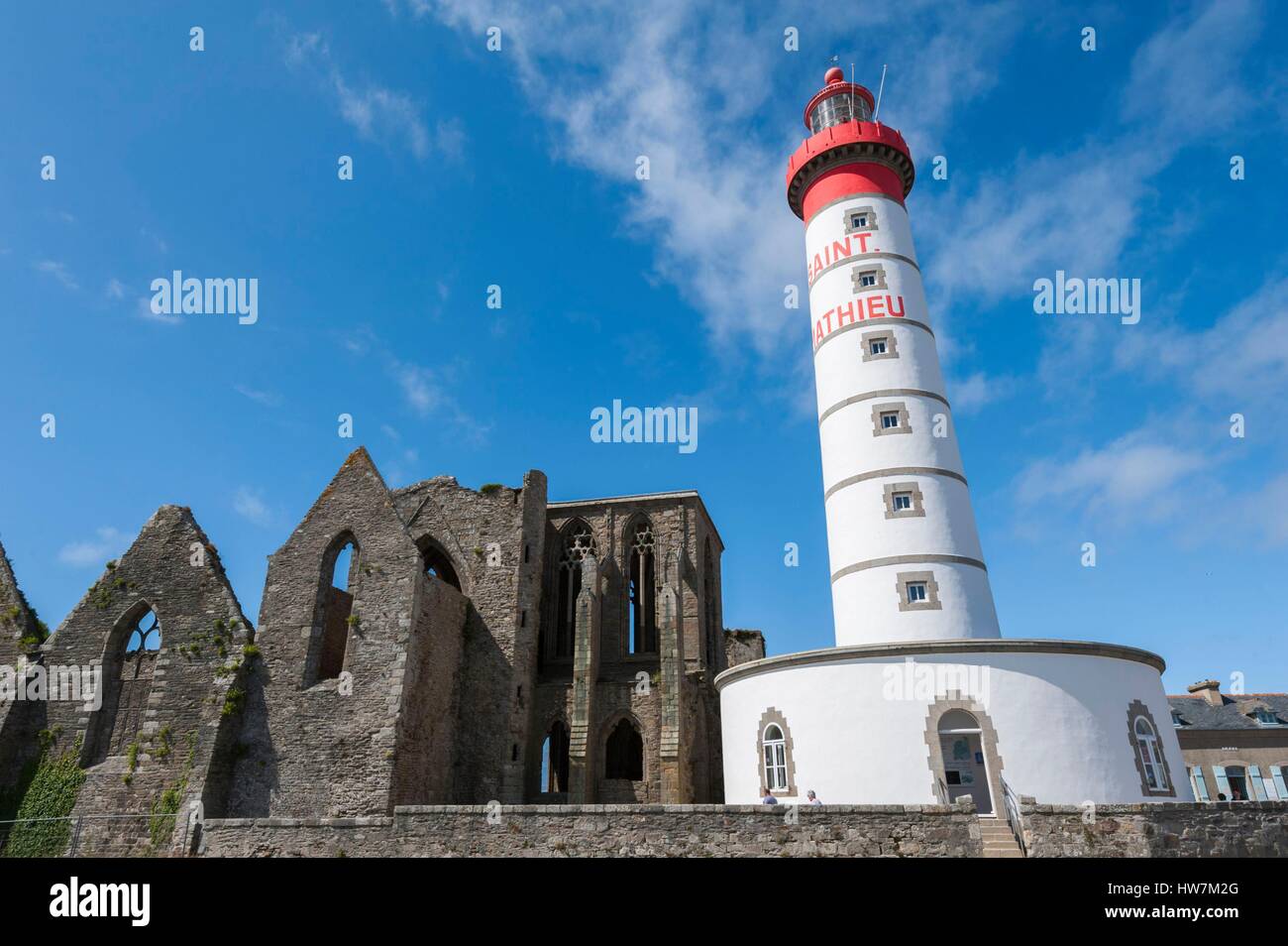 Frankreich Finistere Plougonvelin Schritt auf dem Weg zum Leuchtturm von Saint Jacques de Compostela Saint Mathieu Kap Saint Mathieu Saint Stockfoto