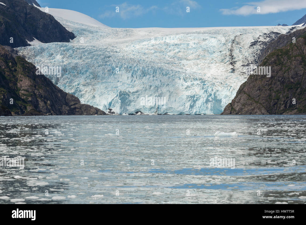 Holgate Glacier und frech Eis in Kenai Fjords Nationalpark, Alaska. Stockfoto