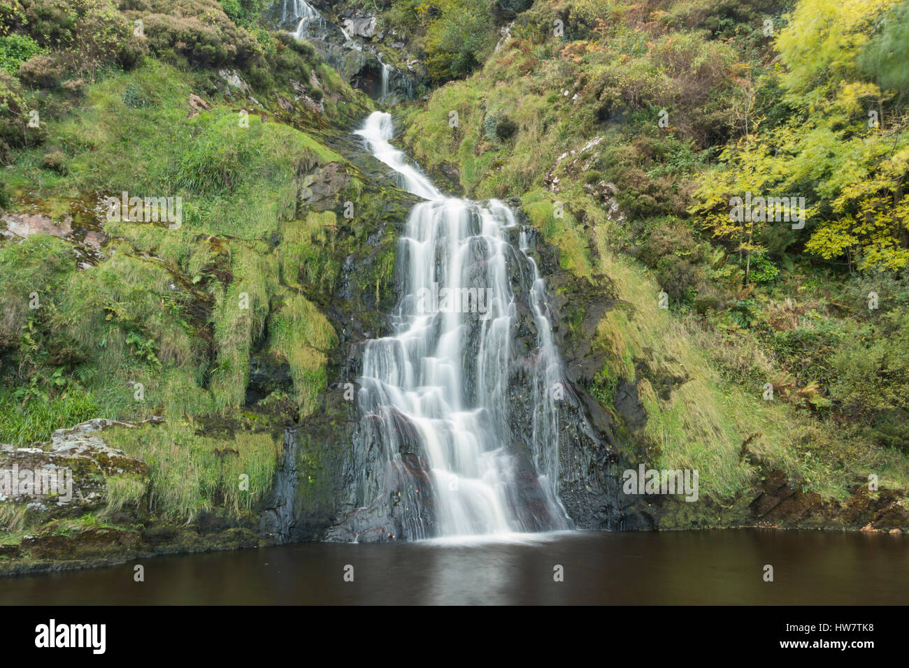 Assaranca Wasserfall in der Nähe von Ardara, Irland. Stockfoto