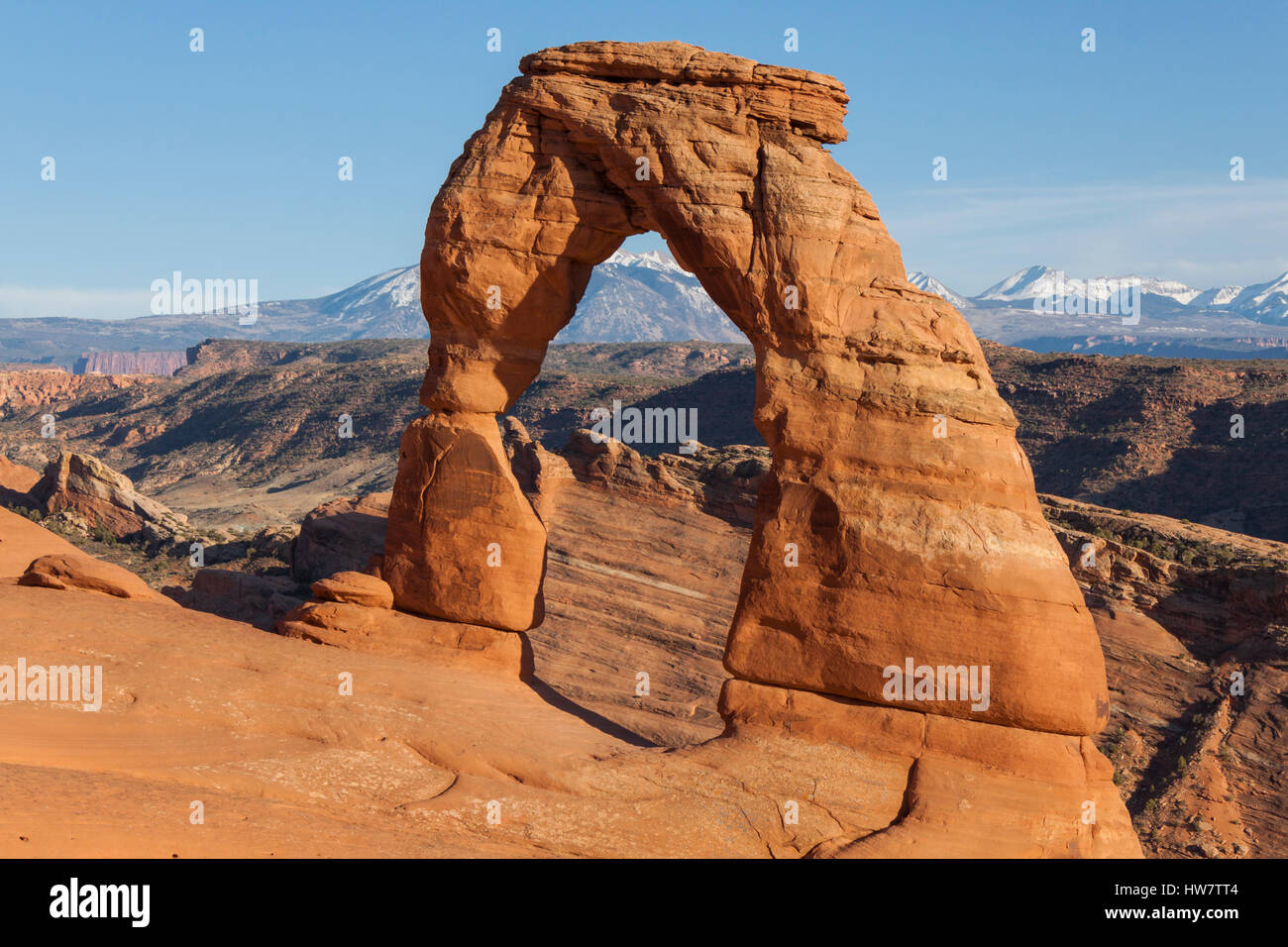 Delicate Arch im Arches-Nationalpark, Utah. Stockfoto