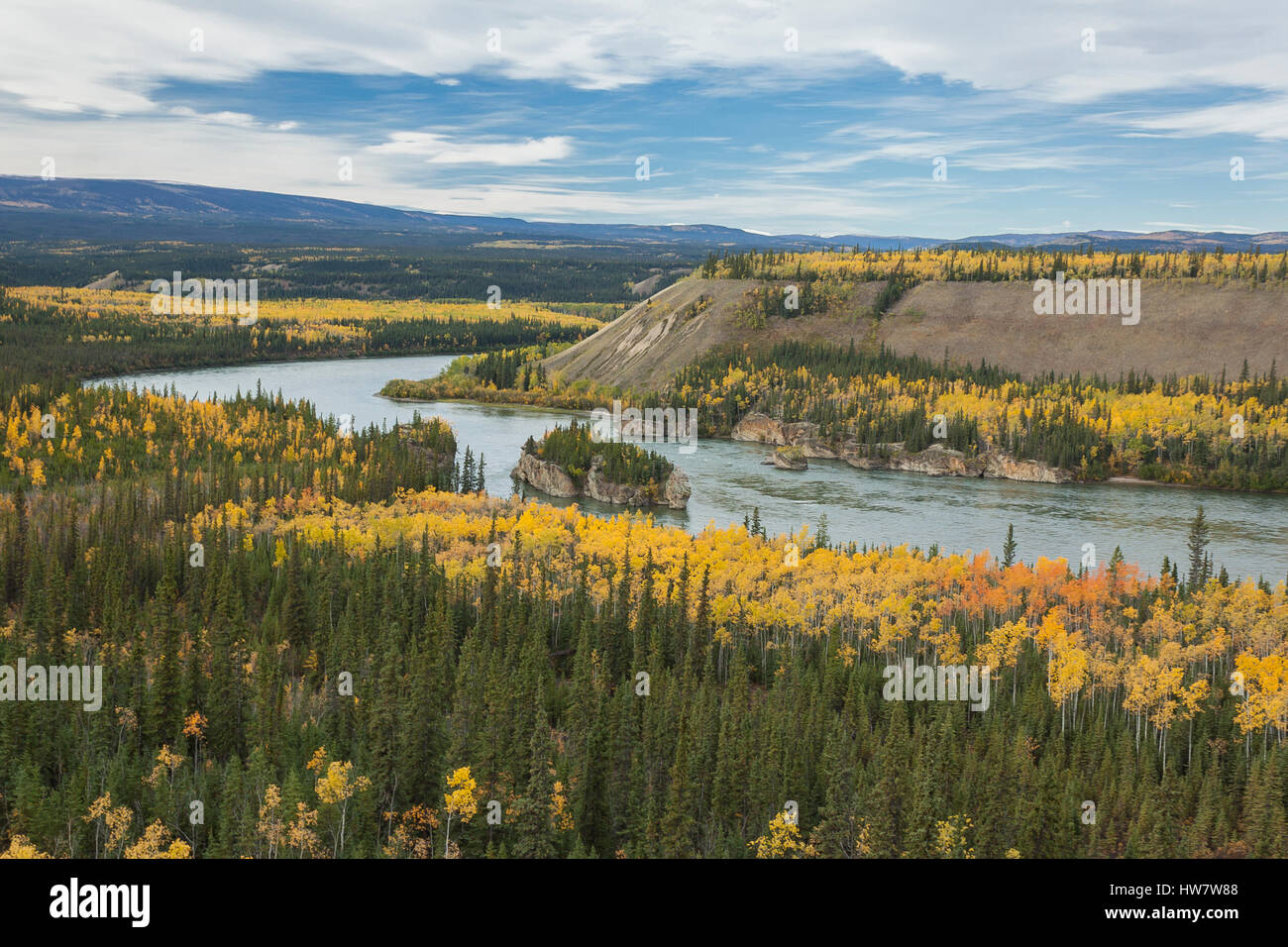 5 Fingern rapid auf dem Yukon River, Kanada Stockfoto