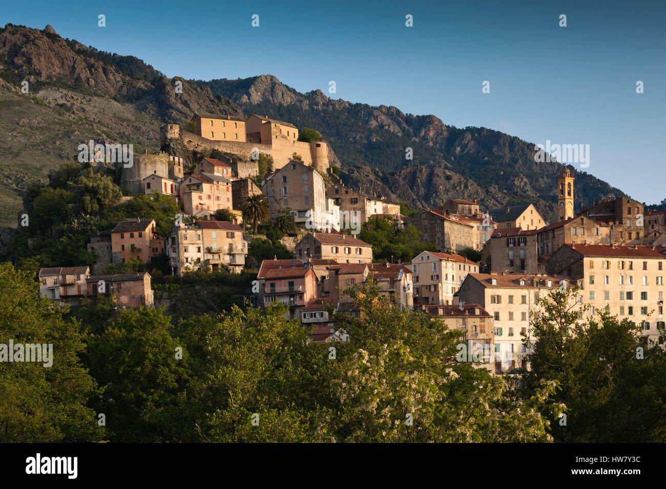 Frankreich, Haute Corse, zentralen Bergregion, Corte, Stadt und Zitadelle Stockfoto