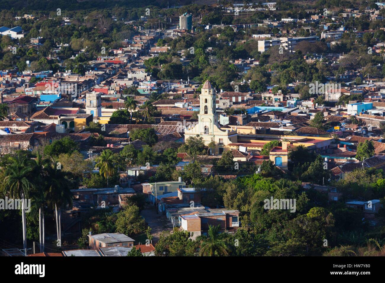 Kuba, Provinz Sancti Spiritus, Trinidad, Blick auf die erhöhten Stadt vom Cerro De La Vigia Hill, morgen Stockfoto