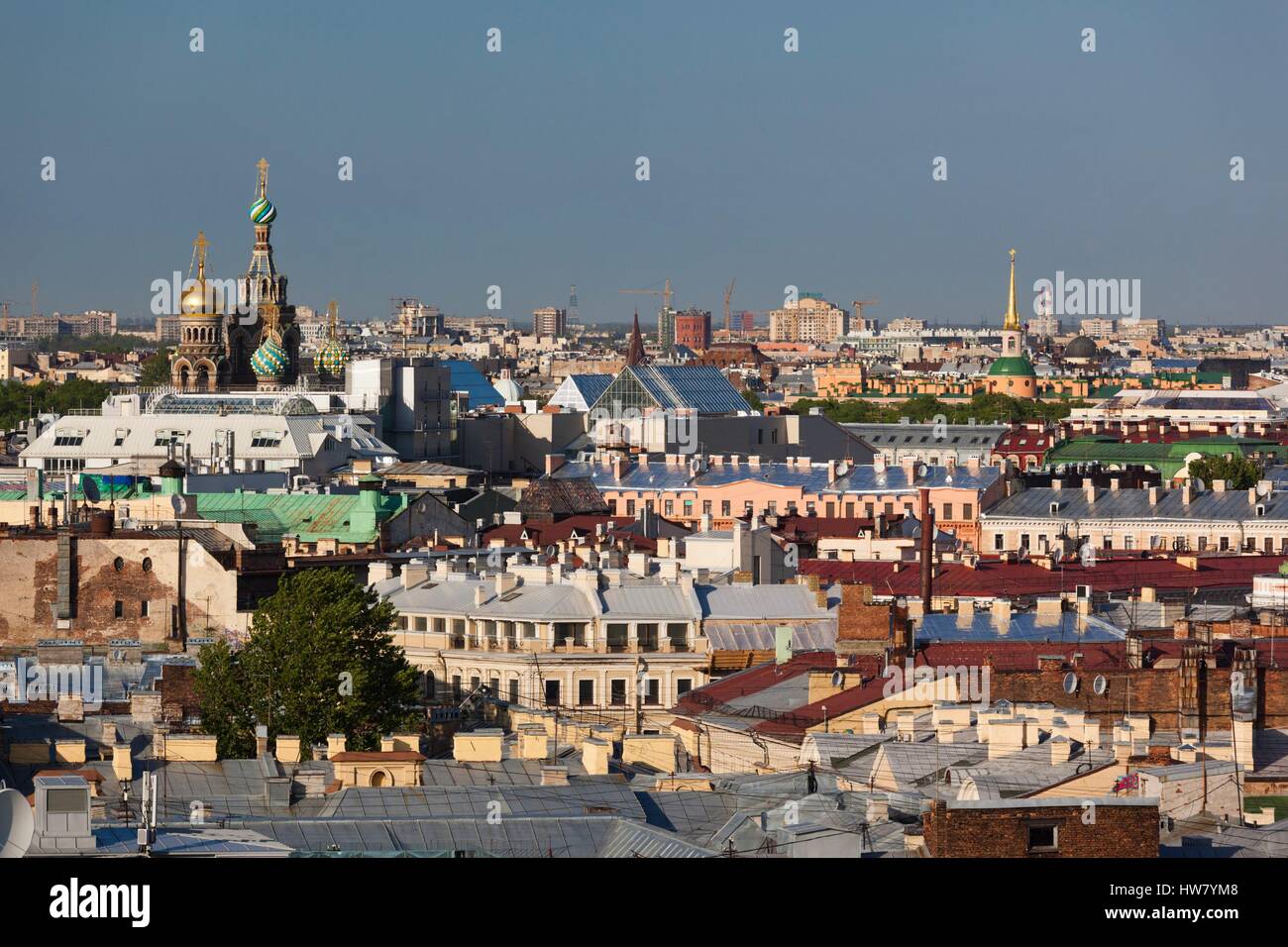 Russland, St. Petersburg, Center, erhöhten Blick auf die Stadt von St. Isaac Cathedral Stockfoto