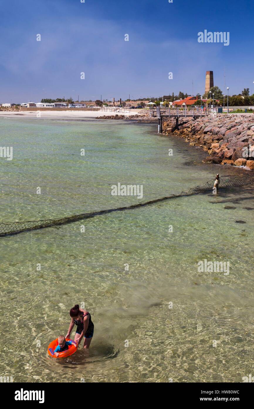 Australien, South Australia, Yorke Peninsula, Wallaroo, Stadtstrand Stockfoto