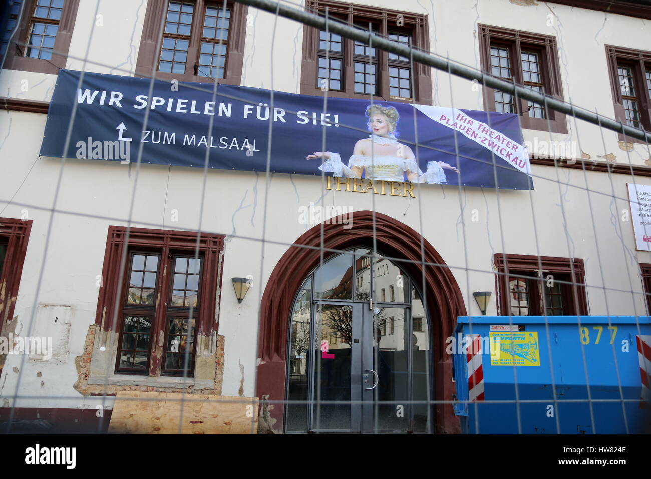 Zwickau, Deutschland. 9. März 2017. Die Fassade des historischen