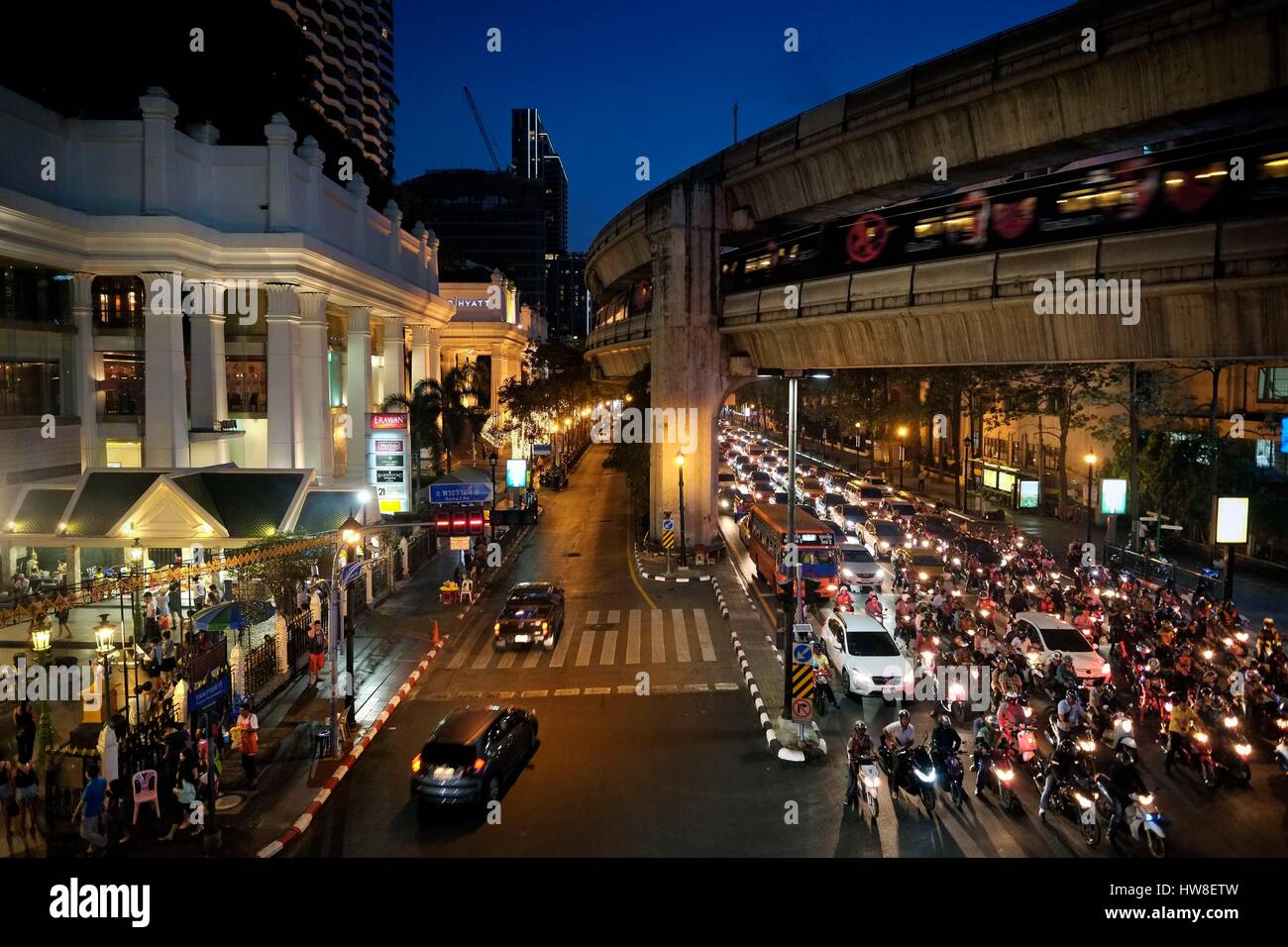 Thailand, Bangkok, Bangkok Provinz, die beiden Linien der SkyTrain in