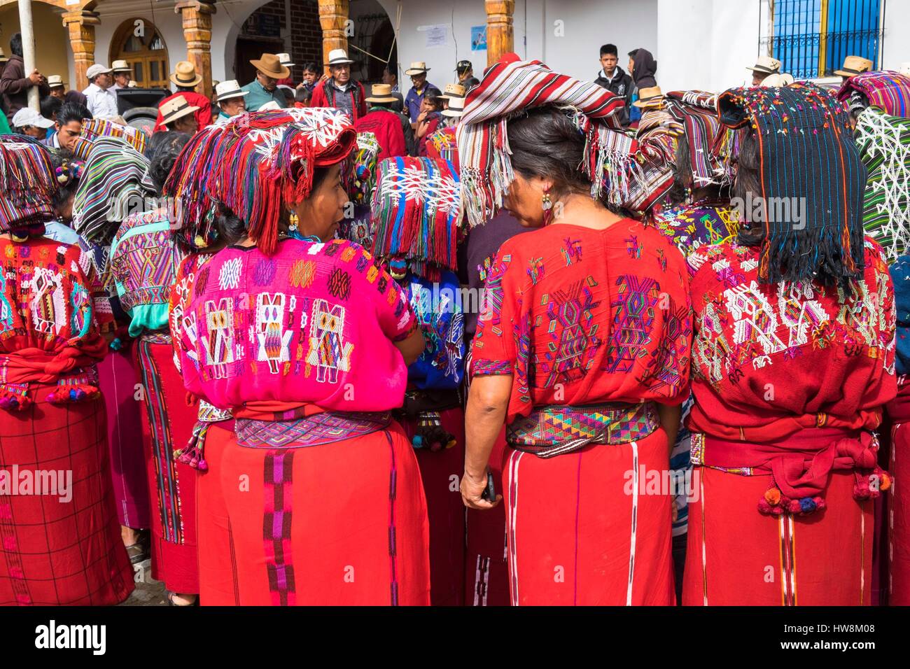 Guatemala, Quiche Abteilung Nebaj, Ixil Maya-Dorf, eingebettet in die Sierra de Los Cuchumatanes, Festival-Tag Stockfoto