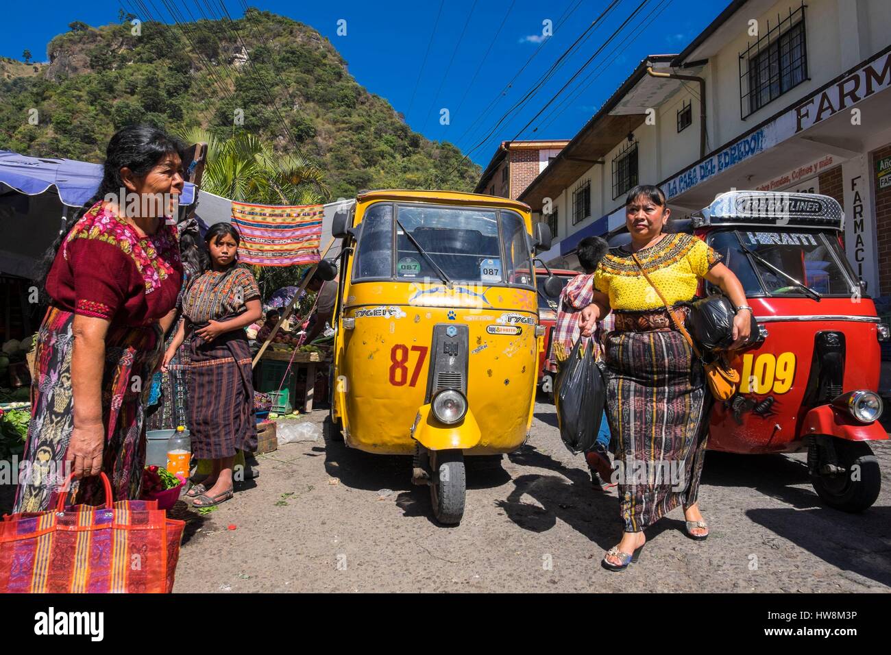 Guatemala, Solola Abteilung, Panajachel auf den Nordosten See Atitlan, dem Markt Stockfoto