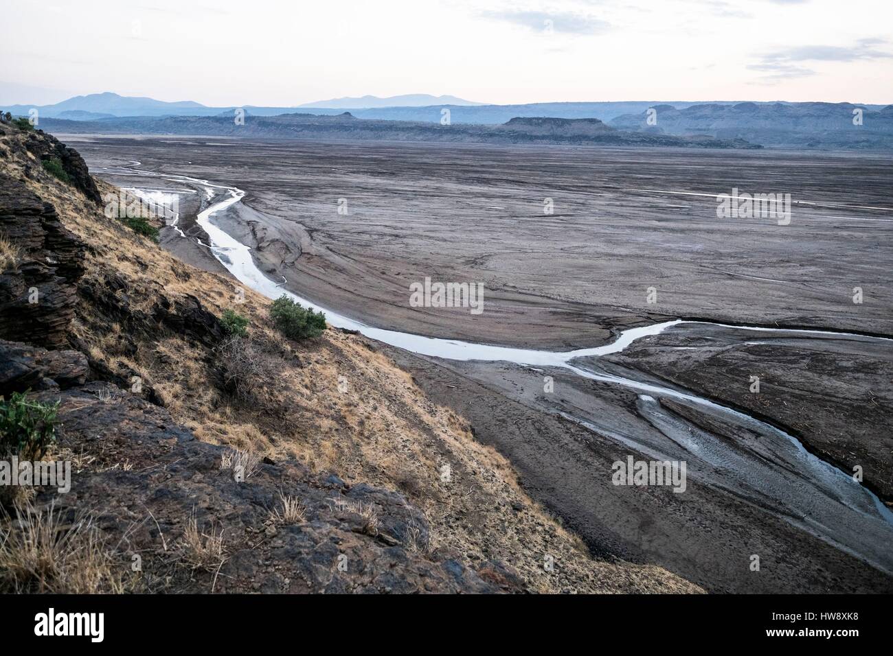 Kenia, Magadi-See, kleine Magadi (Luftbild) Stockfoto