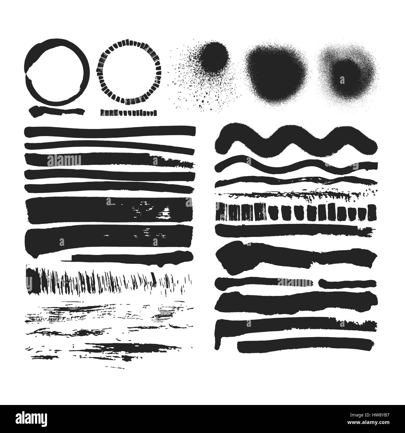 Brush Strokes Set Stock Vektor