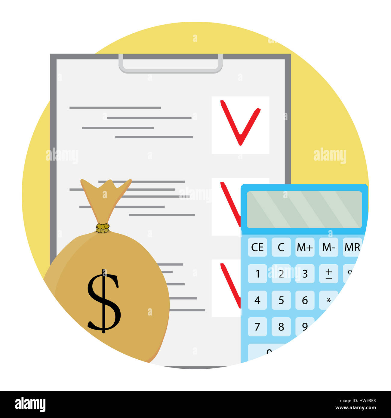 Finanzplan und Berechnung. Budget und Balance, Vektor-illustration Stockfoto