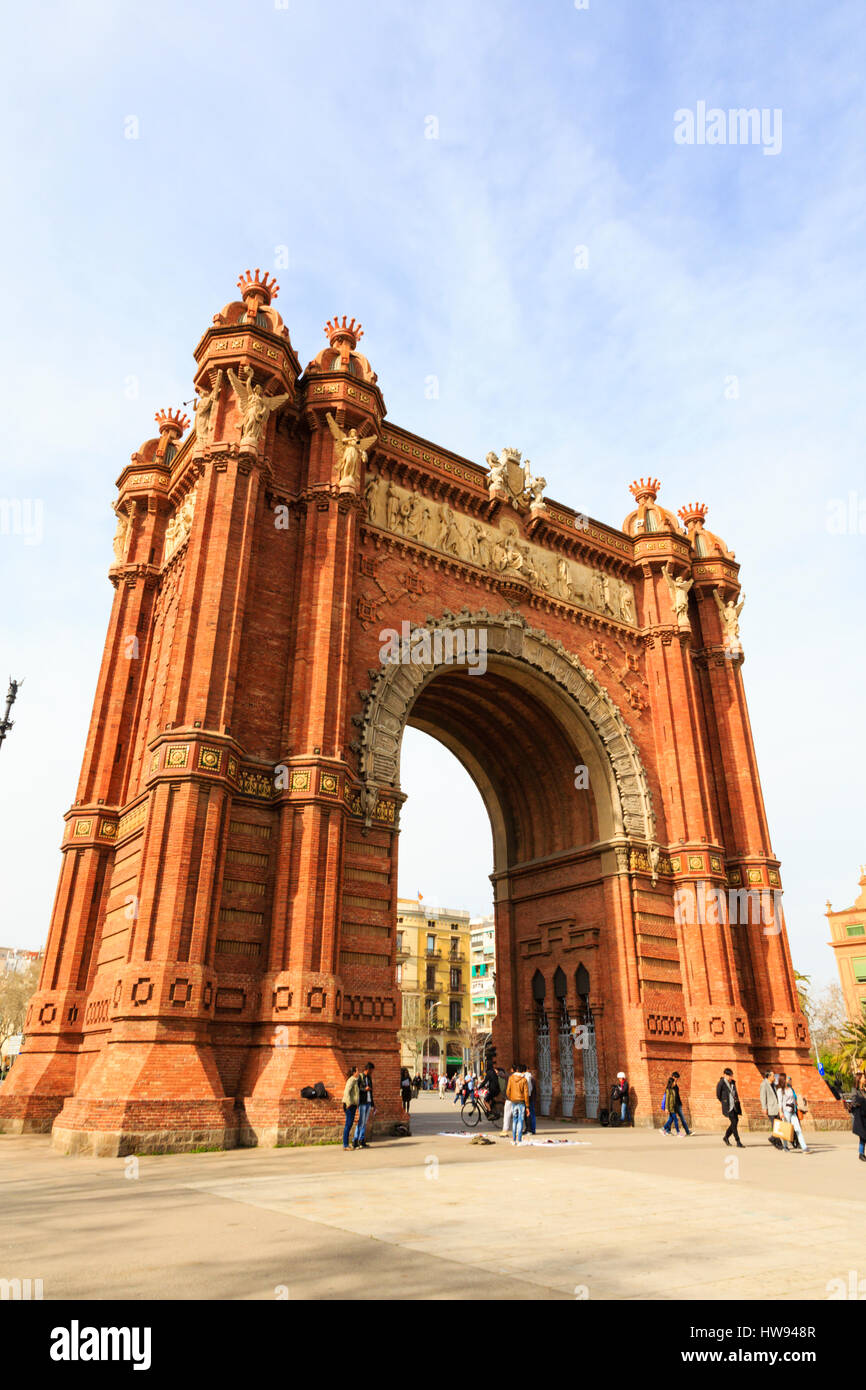 Arc de Triomf, Barcelona, Katalonien, Spanien Stockfoto