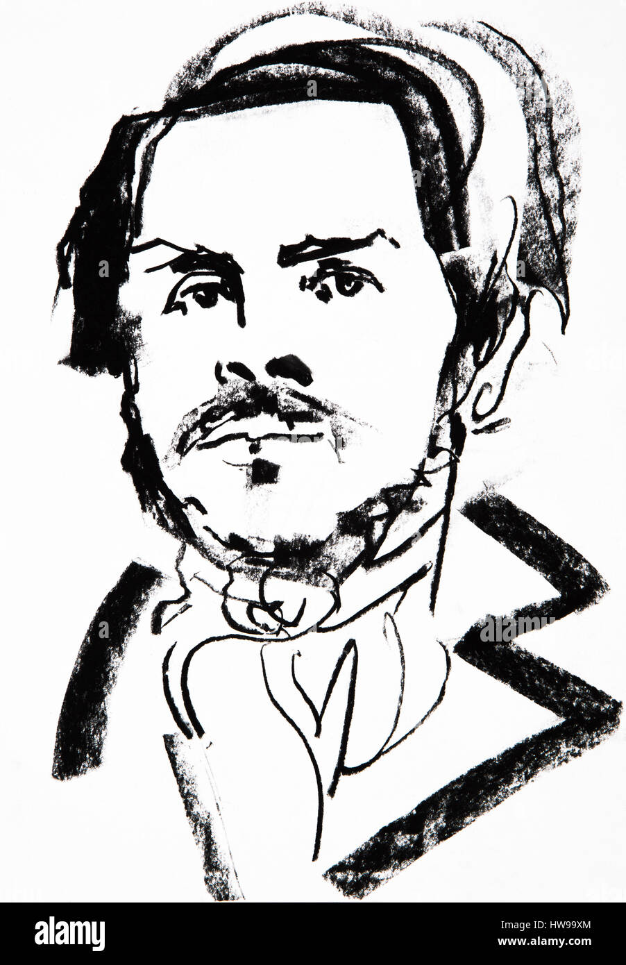 Portrait de Friedrich Engels (1820-1895), Theoricien Socialiste et Homme Politique Allemand - Abbildung von Ewa KLOS © Ewa KLOS/Opale Stockfoto