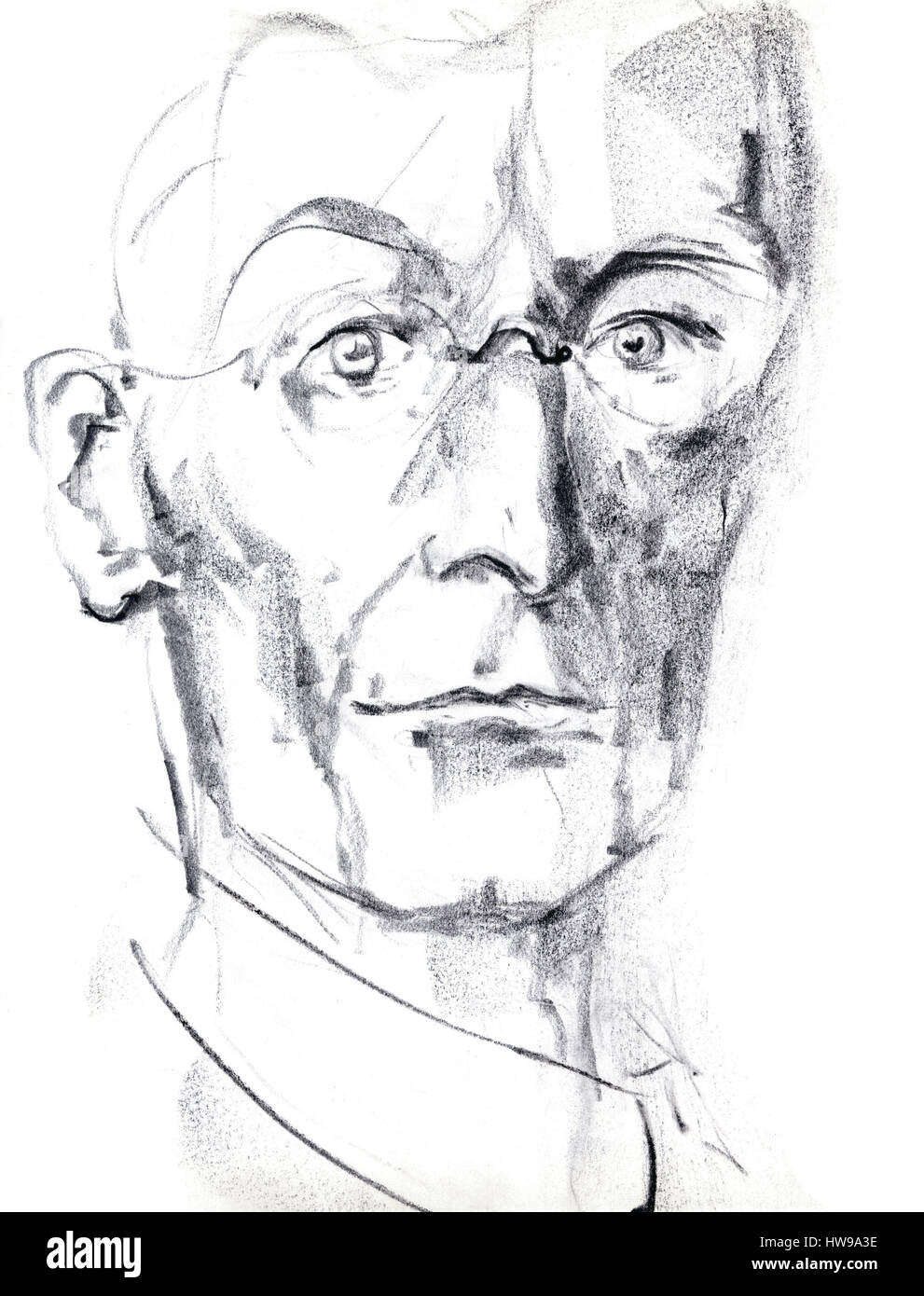 Portrait de Hermann Hesse (1877-1962), romancier, Poete, Essayiste Allemand, Puis Suisse - Abbildung von Ewa KLOS © Ewa KLOS/Opale Stockfoto