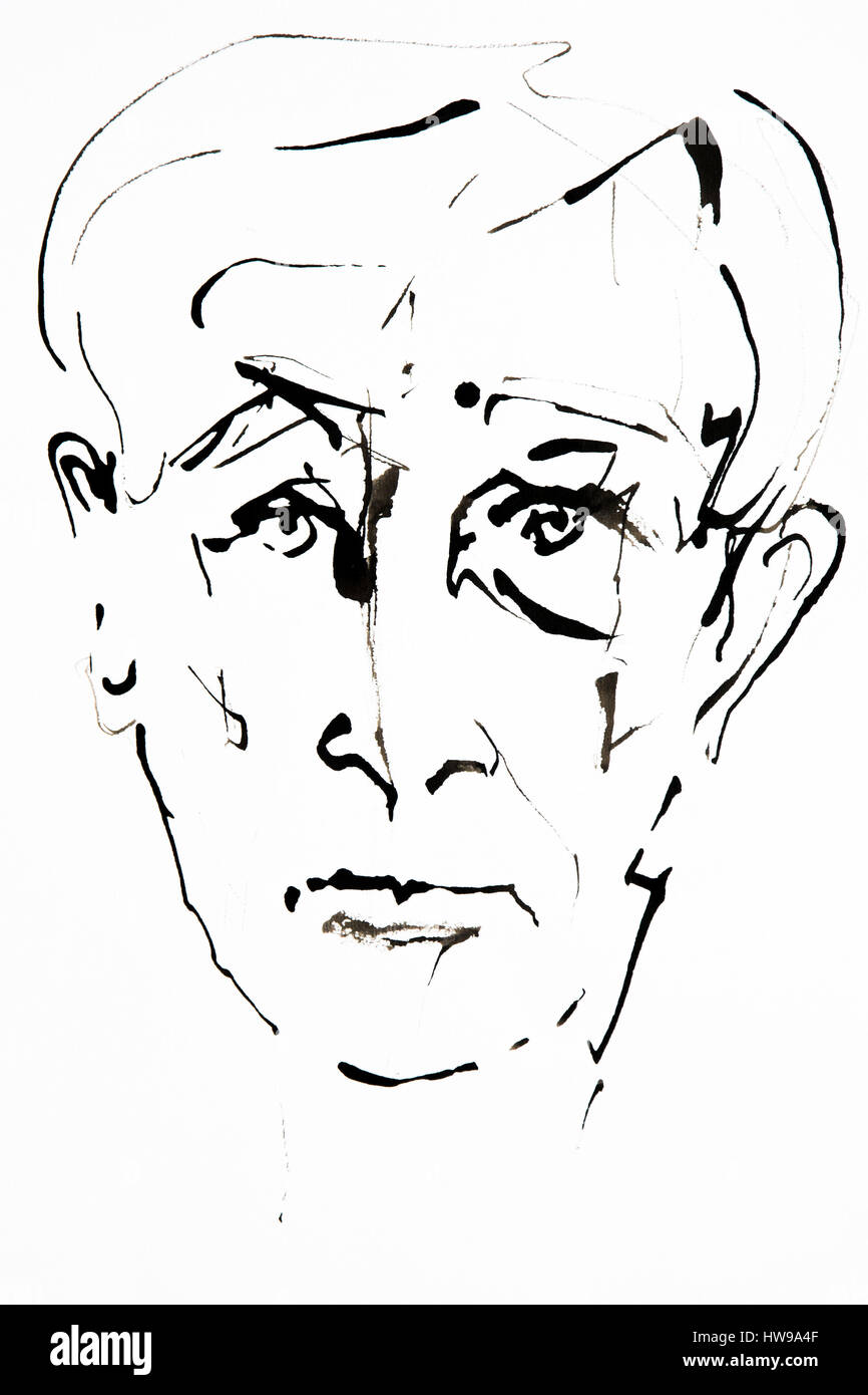 Portrait de Ernst Jünger (1895-1998), Ecrivain Allemand - Abbildung von Ewa KLOS © Ewa KLOS/Opale Stockfoto