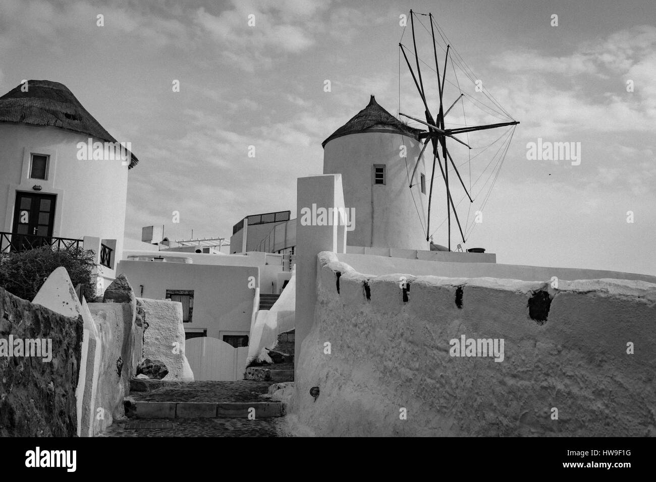 Griechische Windmühle Stockfoto