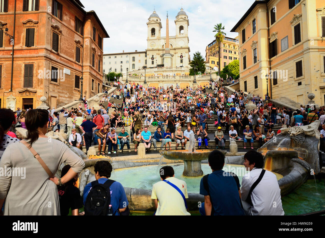 Spanische Treppe und Platz von Spanien - Piazza di Spagna. Rom, Lazio, Italien, Europa. Stockfoto