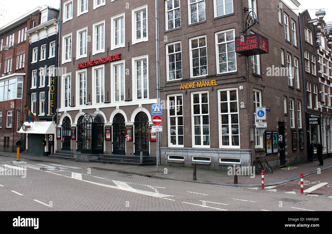 De Kleine Komedie, das älteste Theater in Amsterdam (1788). Amstel-Straße, im Zentrum von Amsterdam, Niederlande Stockfoto