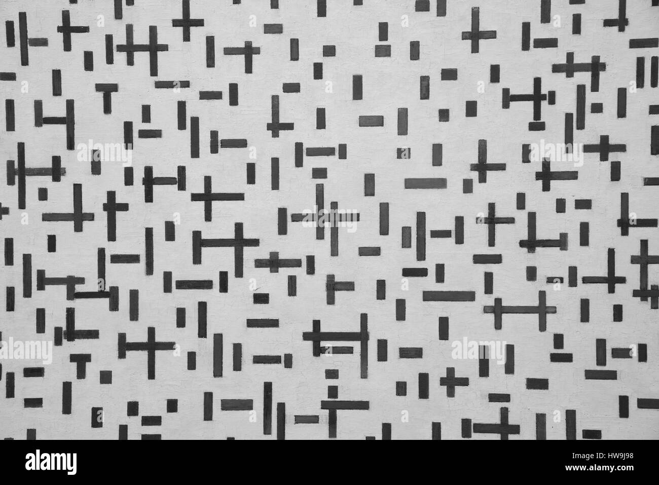 "Komposition in Linie" von Piet Mondriaan Stockfoto