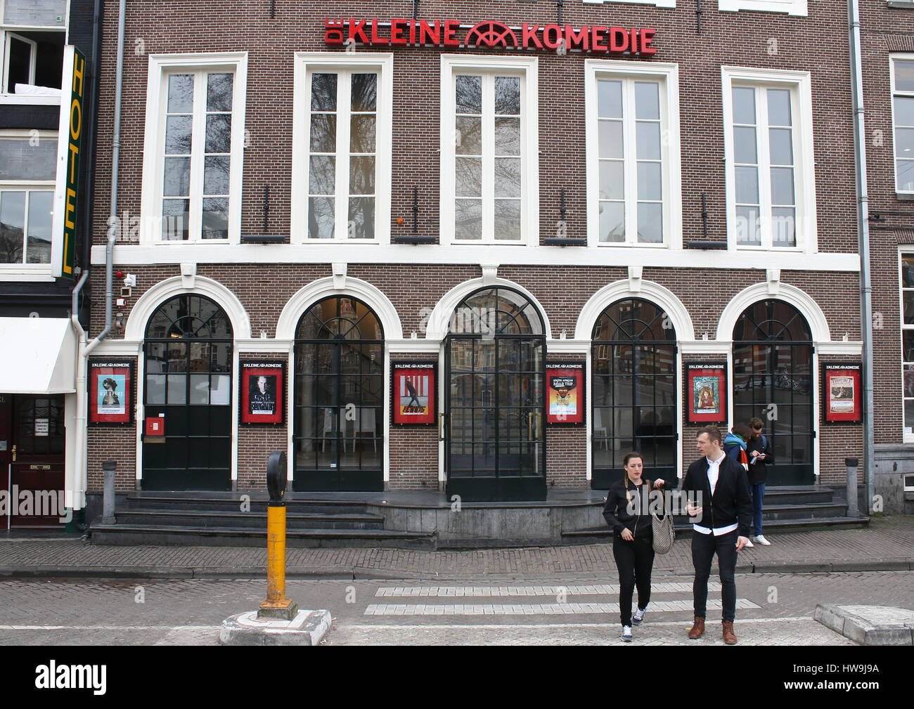 De Kleine Komedie, das älteste Theater in Amsterdam (1788). Amstel-Straße, im Zentrum von Amsterdam, Niederlande Stockfoto