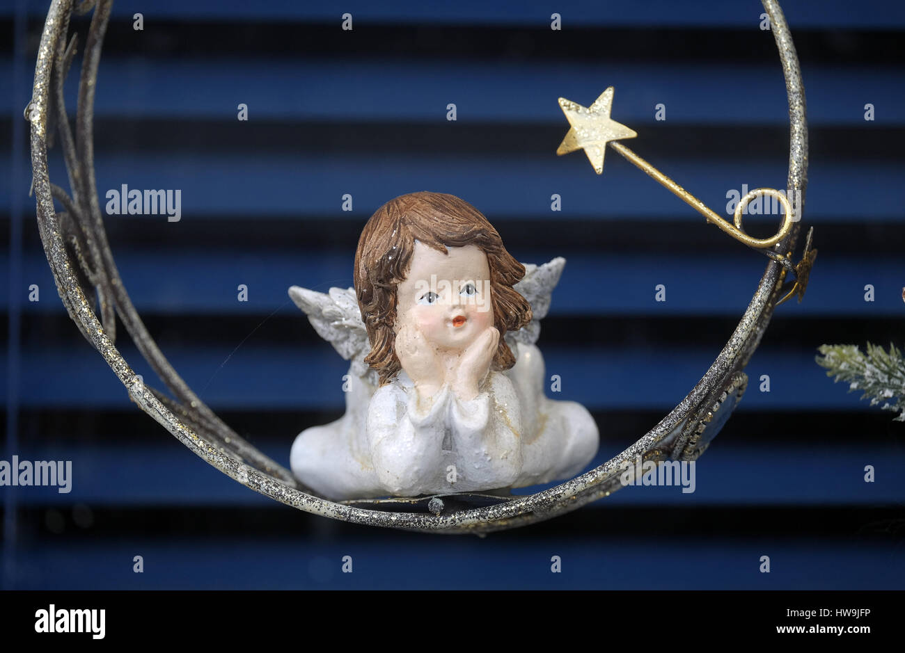 Engel, Weihnachts-Deko-Shop am 13. Dezember 2014 in Hallstatt, Österreich. Stockfoto