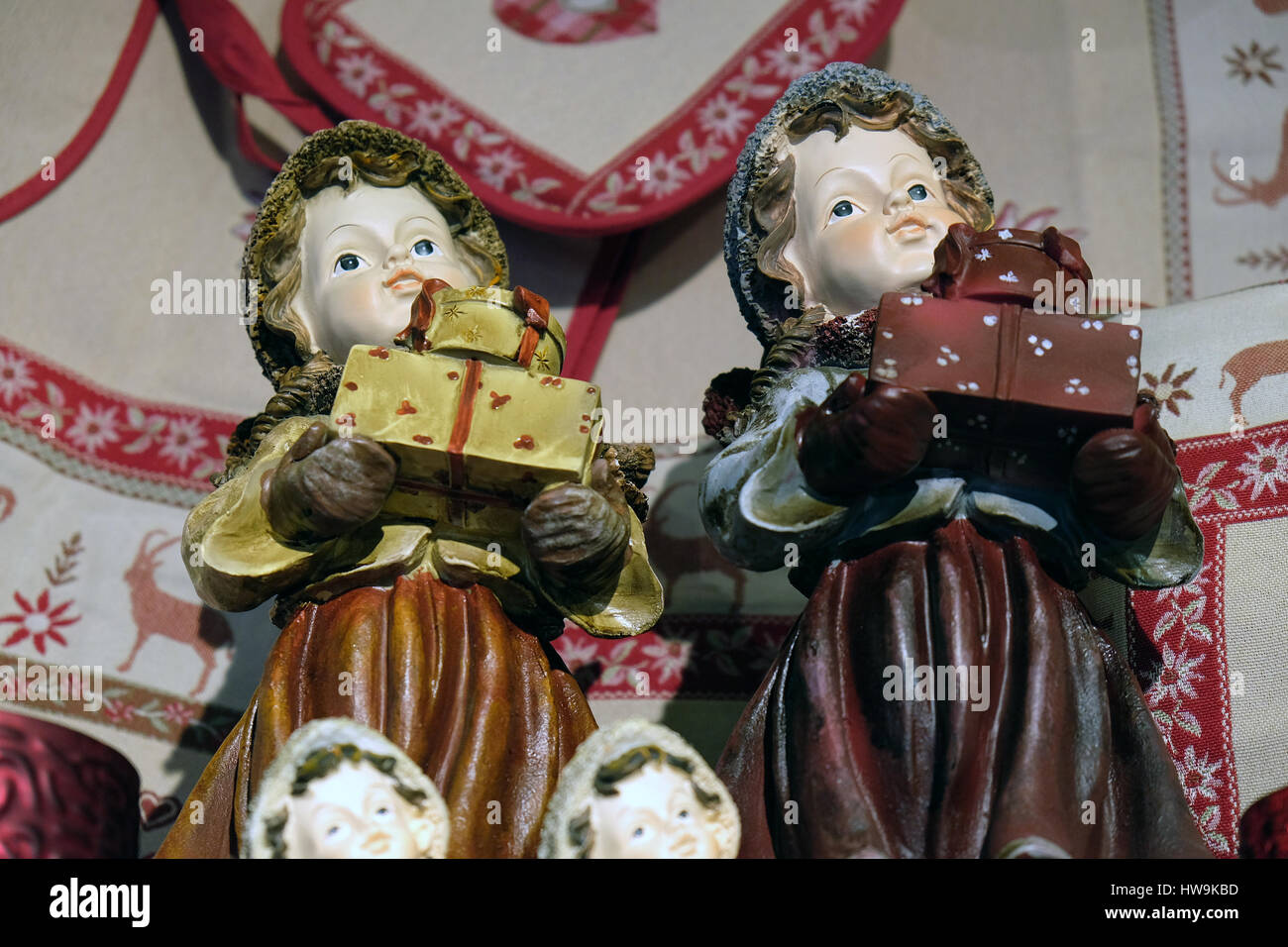 Engel, Weihnachts-Deko-Shop in St. Wolfgang am Wolfgangsee in Österreich am 14. Dezember 2014. Stockfoto