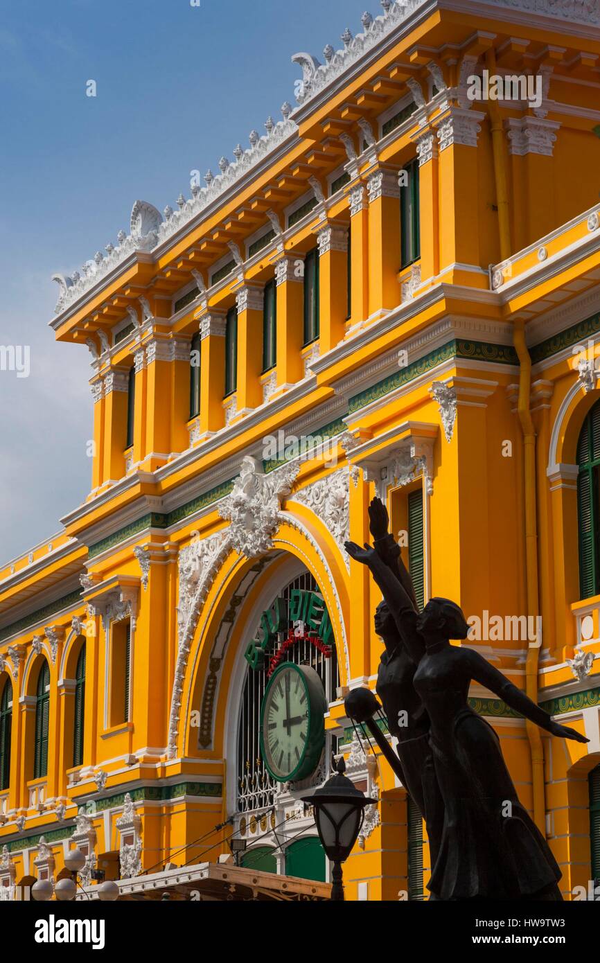 Vietnam, Ho-Chi-Minh-Stadt, Hauptpost, außen Stockfoto