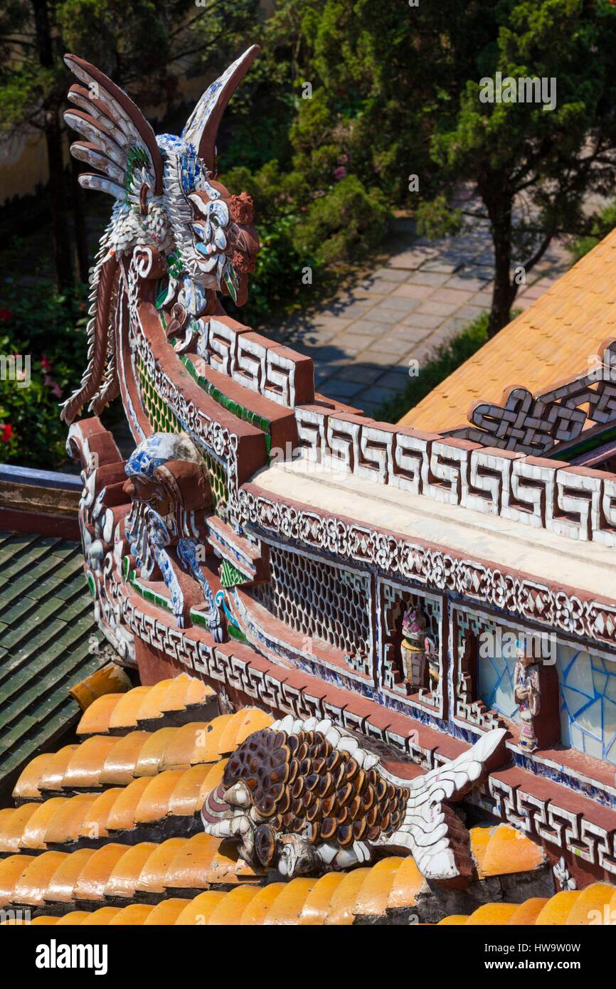 Vietnam, Hue, Hue Kaiserstadt, Lesesaal des Kaisers, Gebäude detail Stockfoto