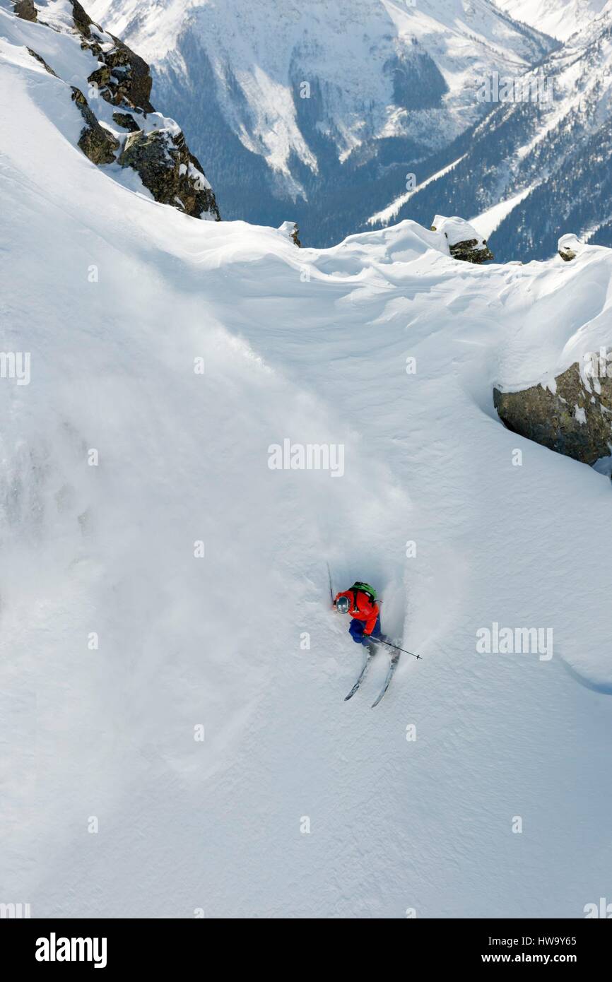 Russland, Freeride Ski im Kaukasus Stockfoto