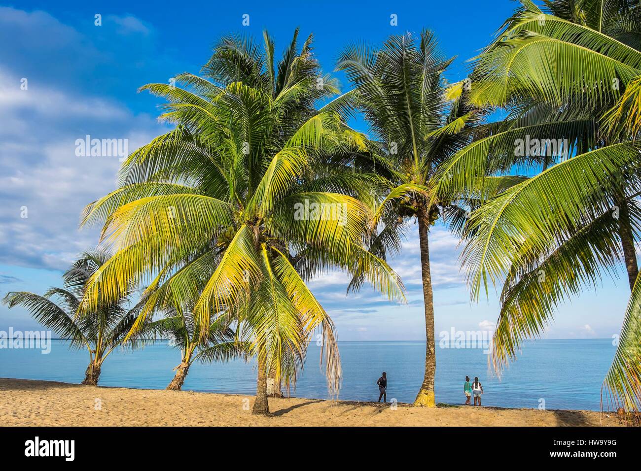 Belize, Stann Creek district, Hopkins, Garifuna Fischerdorf, Strand Stockfoto