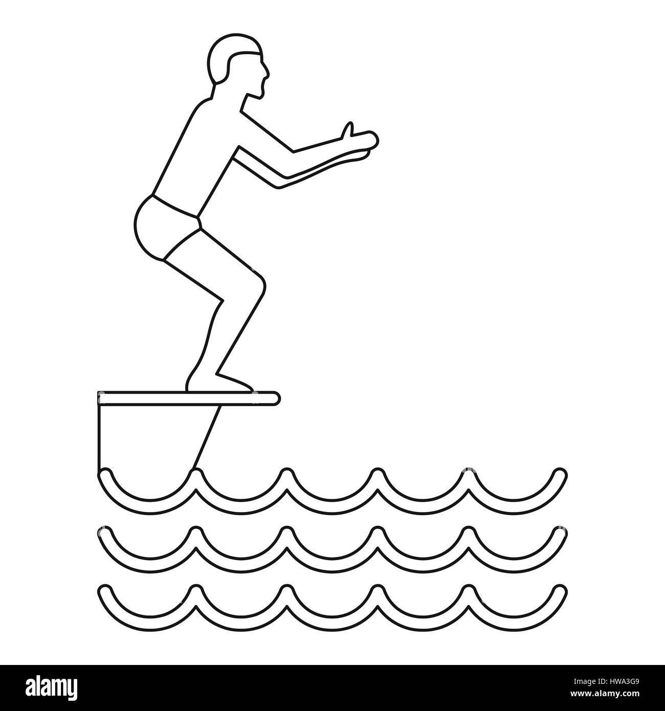 Springen in einen Pool-Symbol, einfachen Stil Stock Vektor