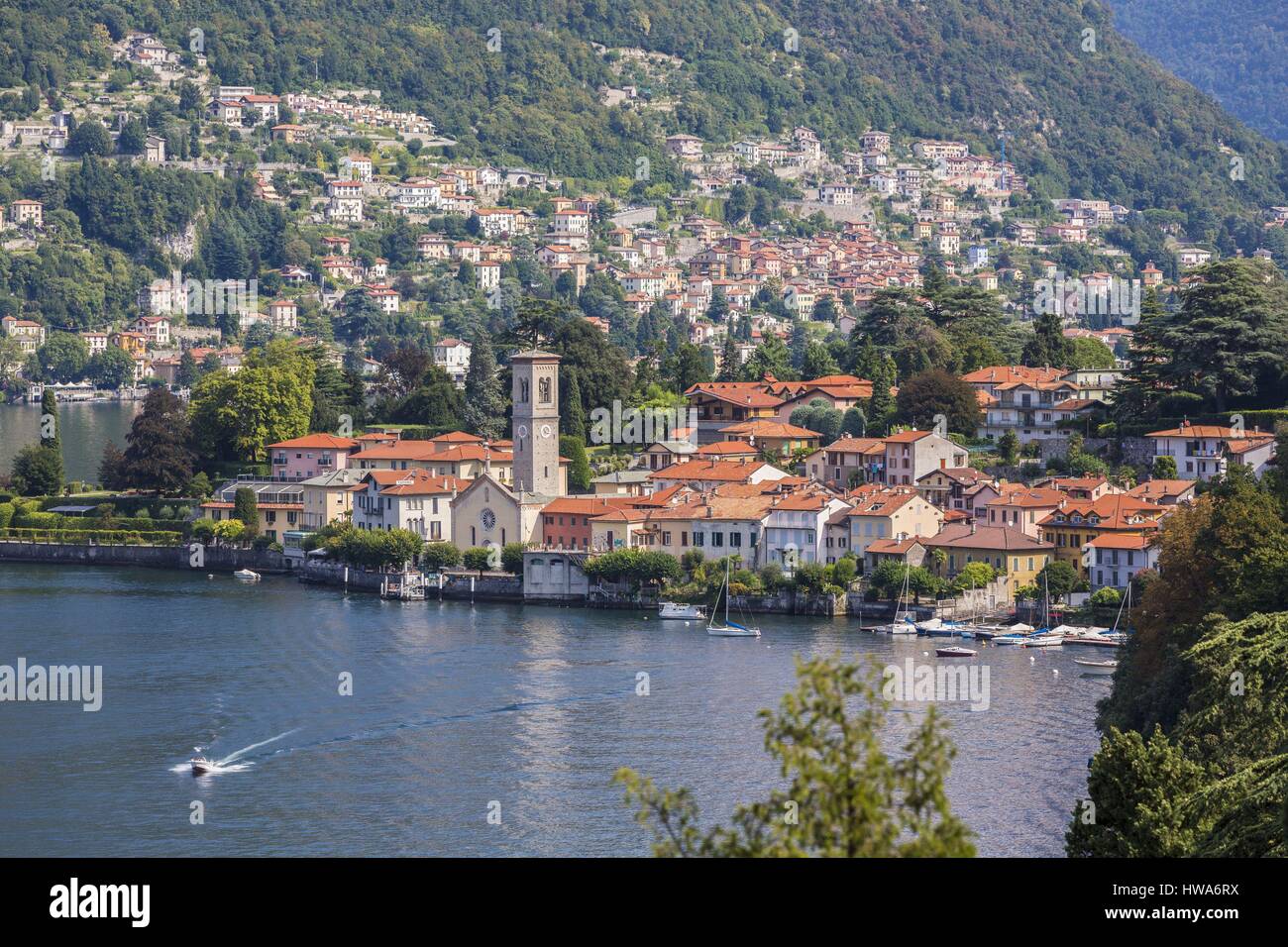Italien, Lombardei, Torno, das Dorf von den Comer See Stockfoto
