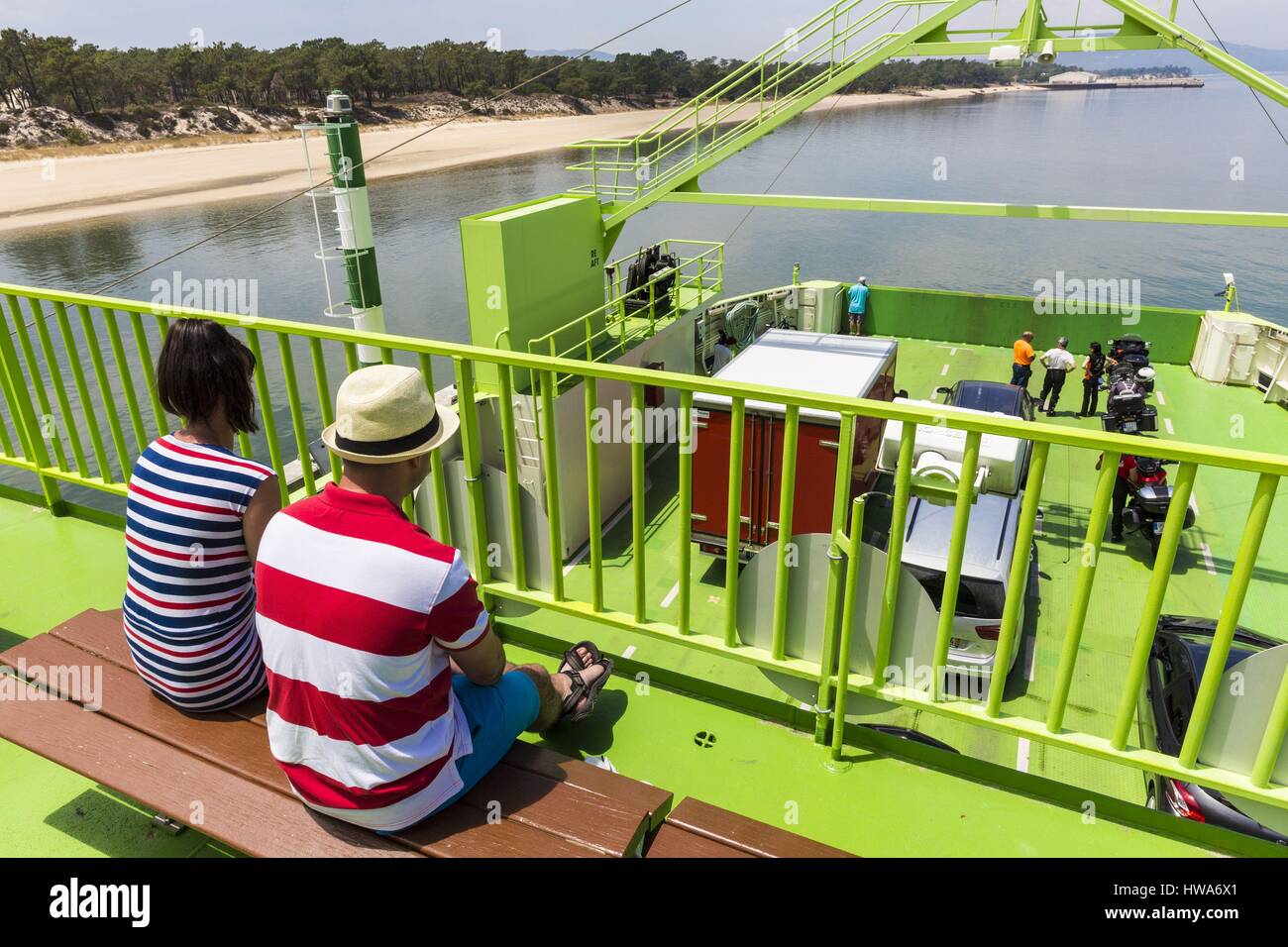 Portugal, Lisboa e Setubal Provinz, Troia, Ferry Boat zwischen Troia und Setubal Stockfoto