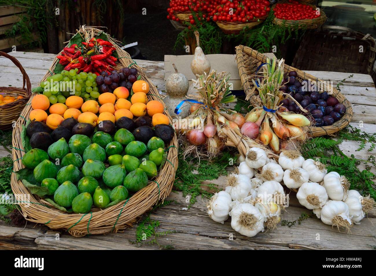 Italien, Kampanien, Golf von Neapel, Ischia-Insel, Obst und Gemüse Stockfoto