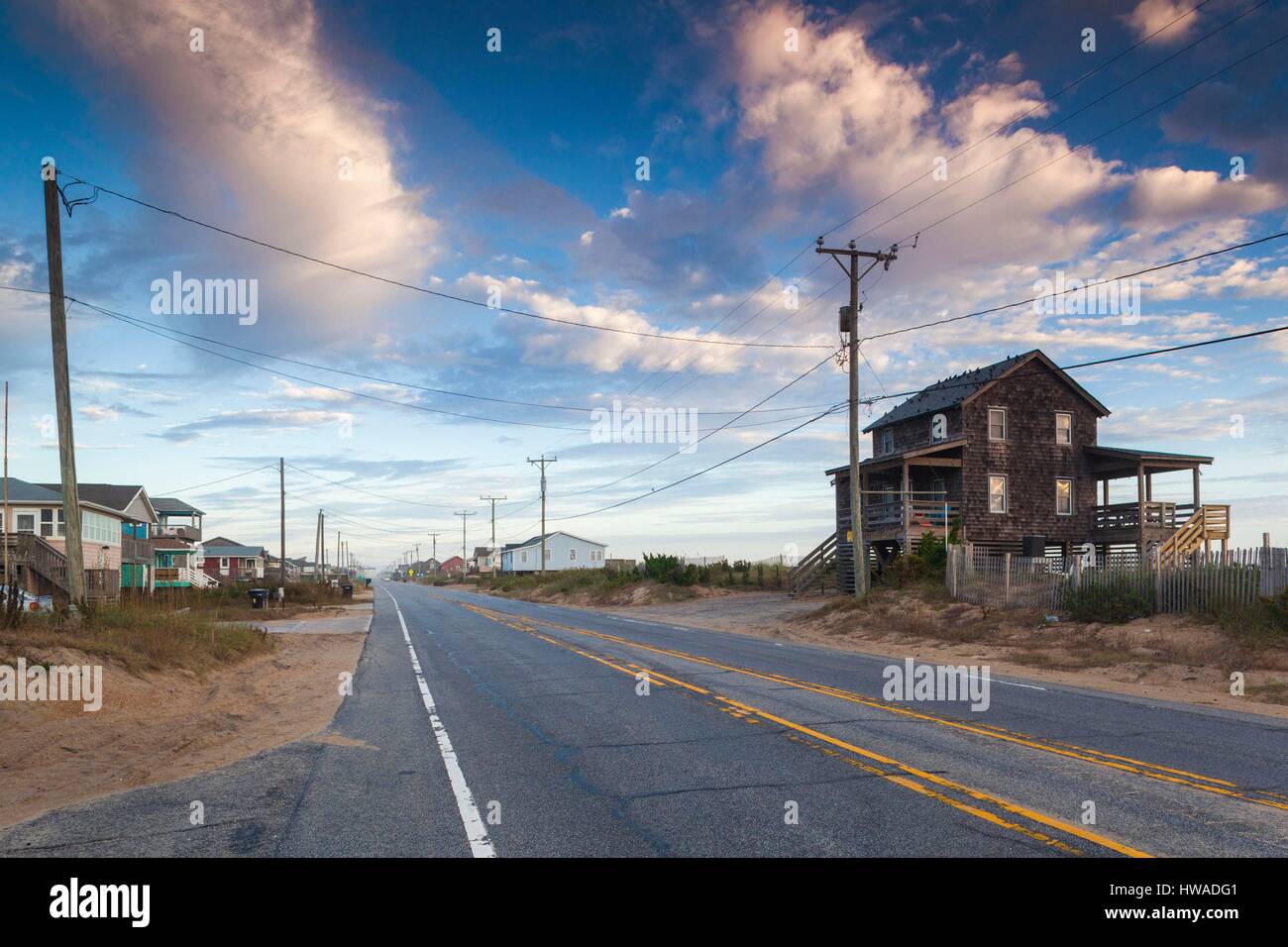 USA, North Carolina, äußere Banken National Seashore, Kitty Hawk, Waterfront, dawn Stockfoto