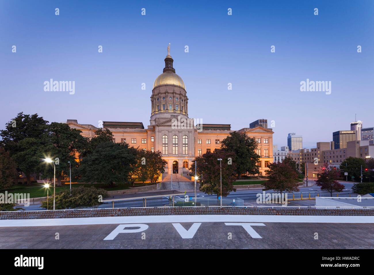 USA, Georgia, Atlanta, Georgia State Capitol Building, Repräsentantenhaus, Dawn, außen Stockfoto