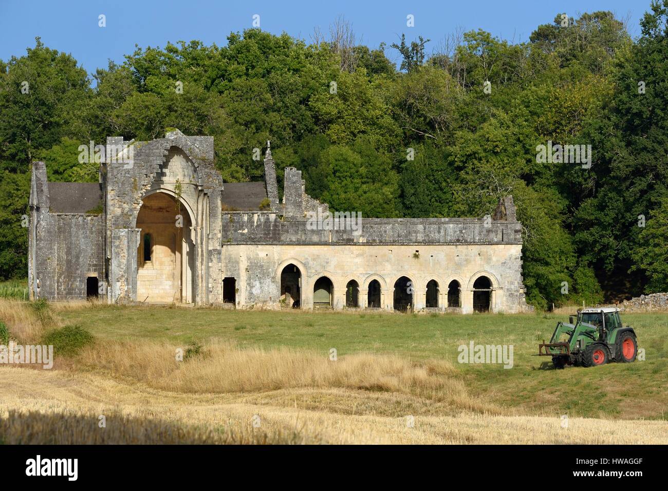 Frankreich, Dordogne, Périgord Vert, Zisterzienser Abtei von Boschaud aus dem 12. Jahrhundert gehörte zur Abtei von Clairvaux, ehemaligen Standort des c Stockfoto