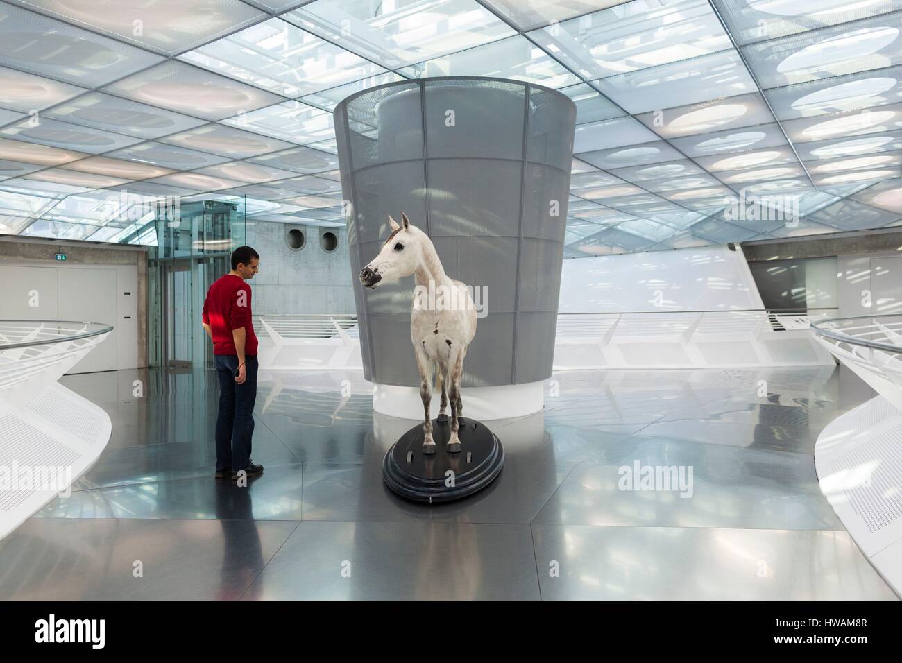 Deutschland, Baden-Wurttemburg, Stuttgart-Unter-Turkheim, Mercedes-Benz Museum Gebäude, 1 PS, Anfang Stockfoto