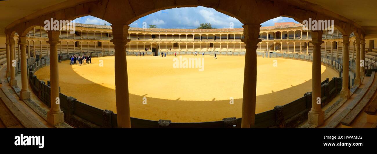 Spanien, Andalusien, Provinz Malaga, Ronda, Bull Ring Plaza de Toros De La Real Maestraza de Caballeria Stockfoto