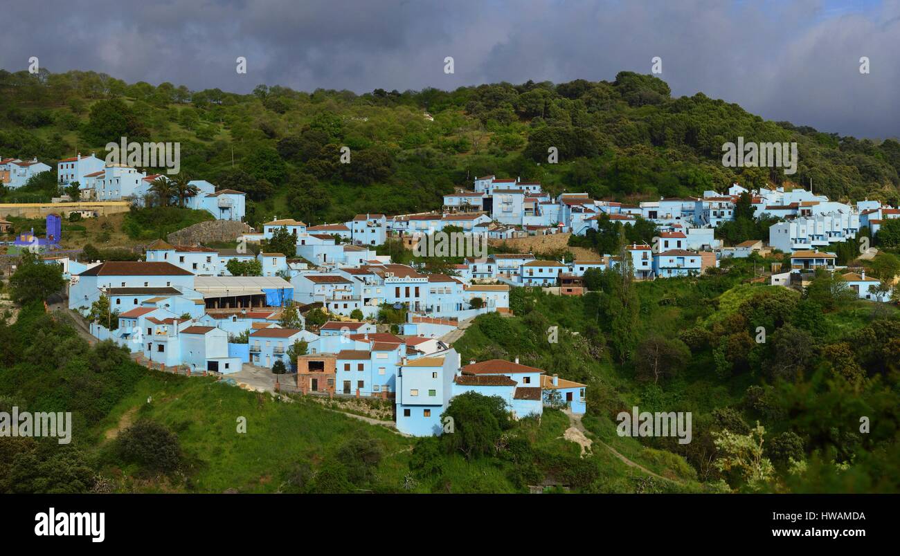 Spanien, Andalusien, Juzcar, Genal Valley Serrania de Ronda, blau Schlümpfe Dorf Stockfoto