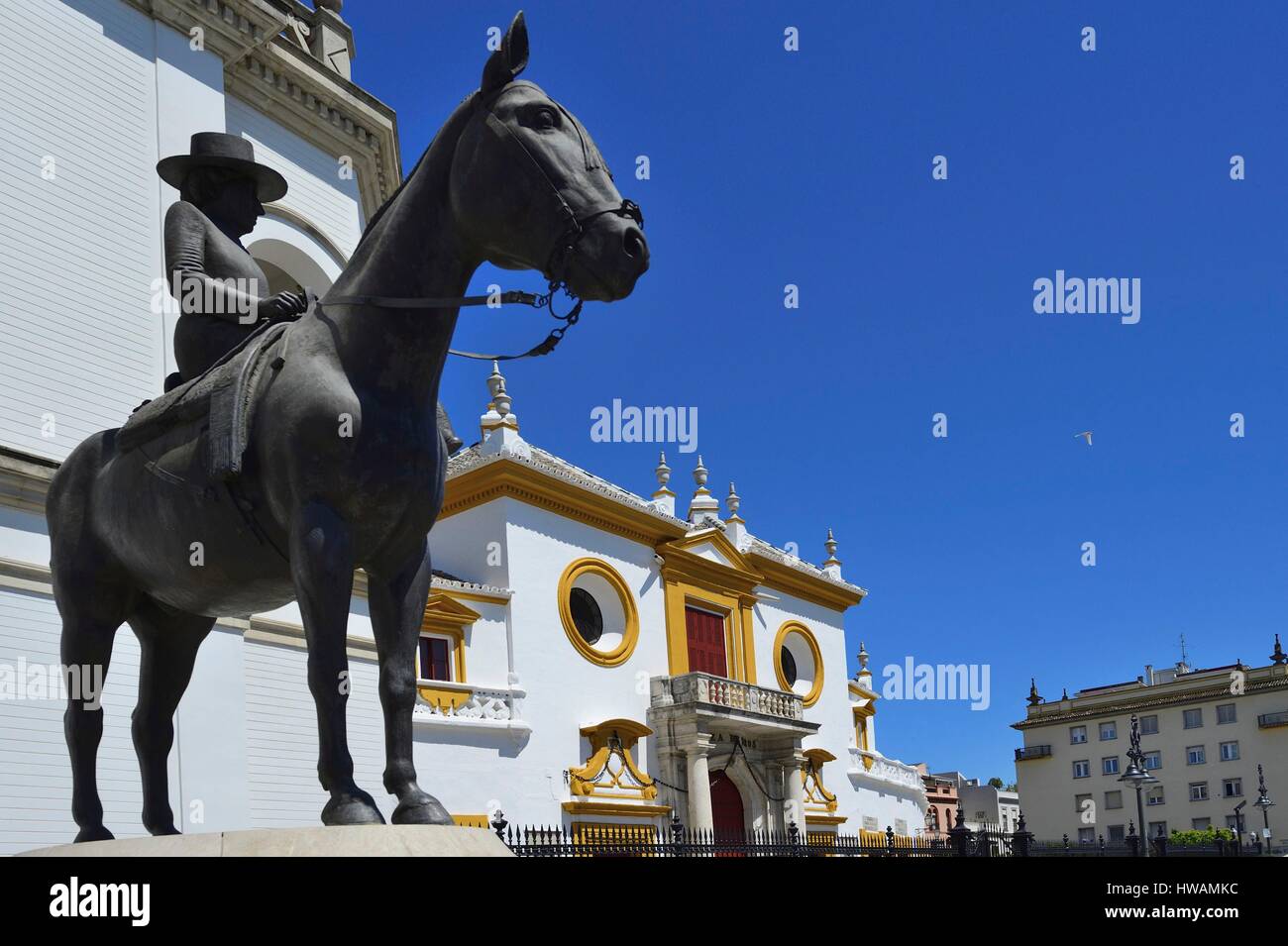 Spanien, Andalusien, Sevilla (Sevilla), Plaza de Toros De La Real Maestranza de Caballeria Stierkampfarena Stockfoto
