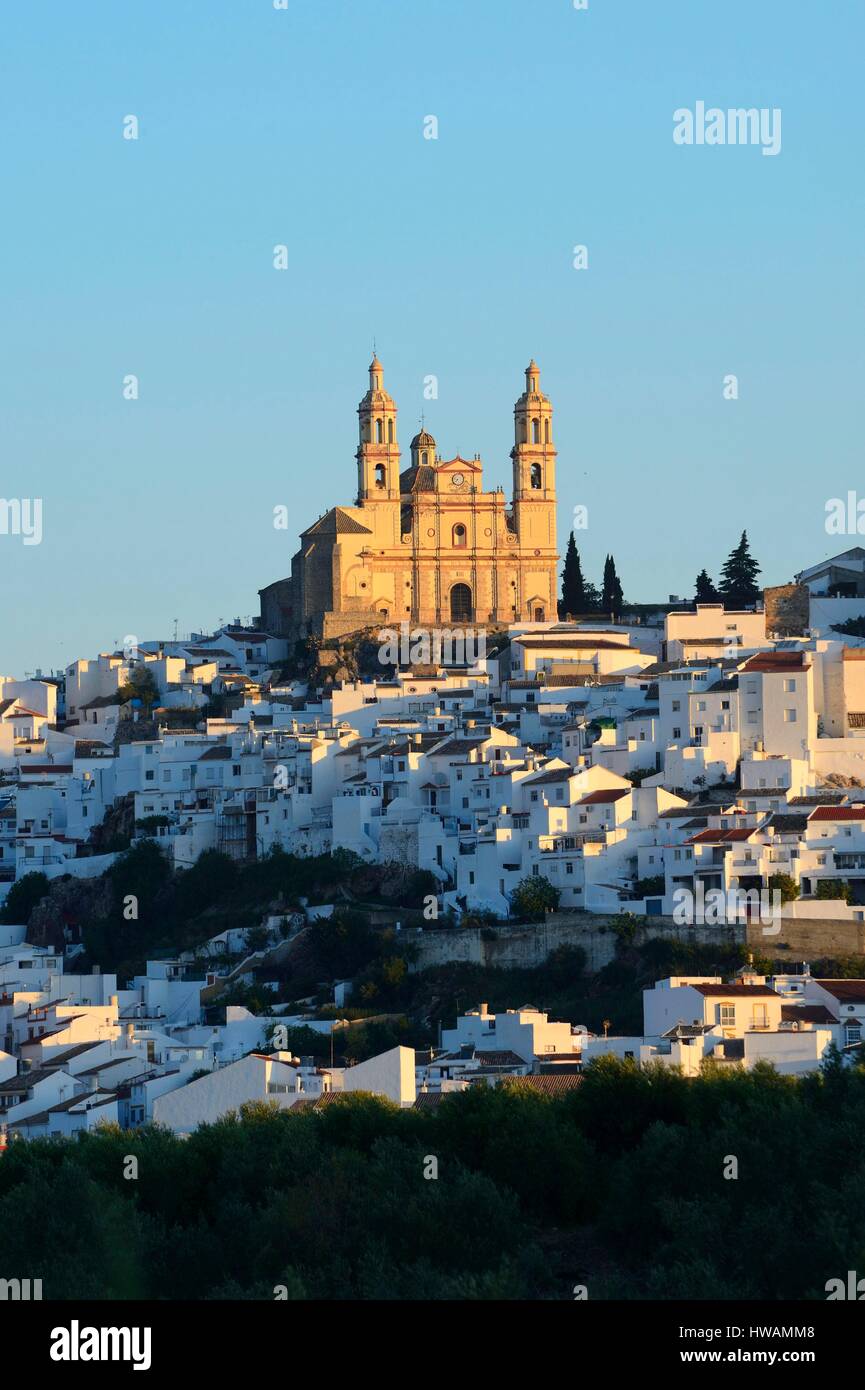 Spanien, Andalusien, weiße Dorf Olvera, die Kirche der Madonna der Menschwerdung Stockfoto